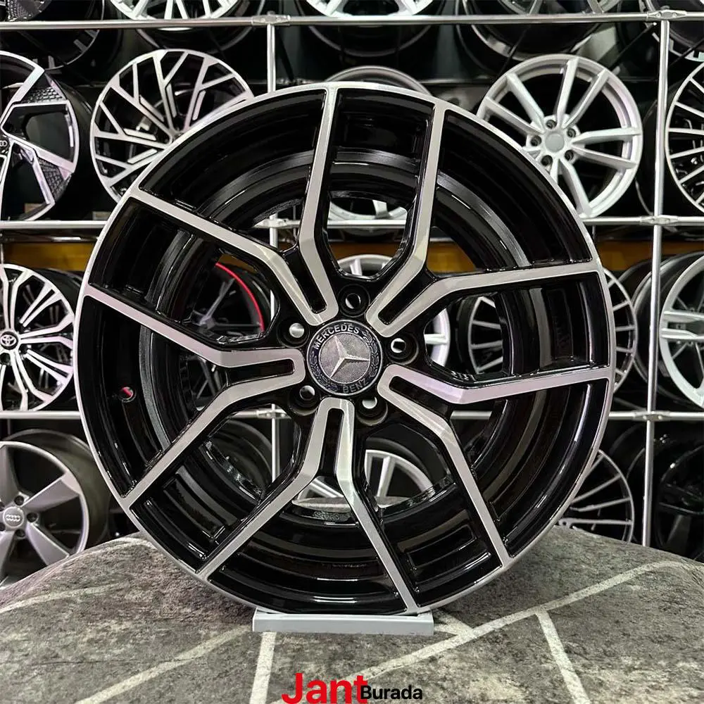 18 inç 5x112 E Glass Siyah Elmas Kesim Jant Modeli (4 Adet)