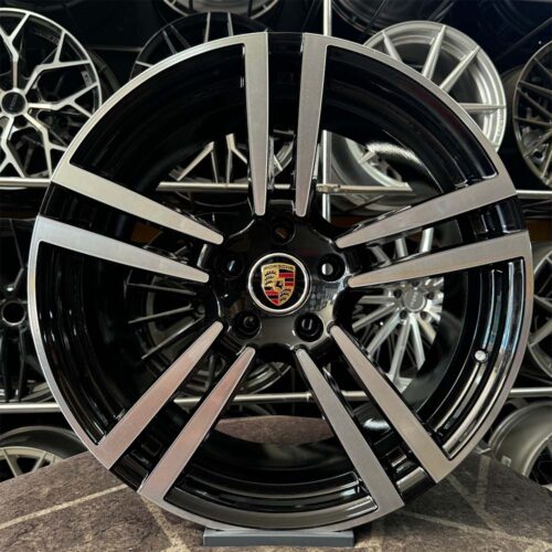 21 inç 5x130 Porsche Cayenne Siyah Elmas Kesim Jant Modeli (4 Adet)