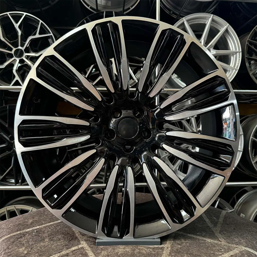 22 inç 5x108 Range Rover Vouge Siyah Elmas Kesim Jant Modeli (4 Adet)