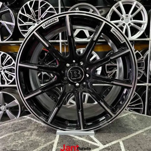 19 inç 5x112 Mercedes Brabus Siyah Elmas Kesim Jant Modeli (4 Adet)