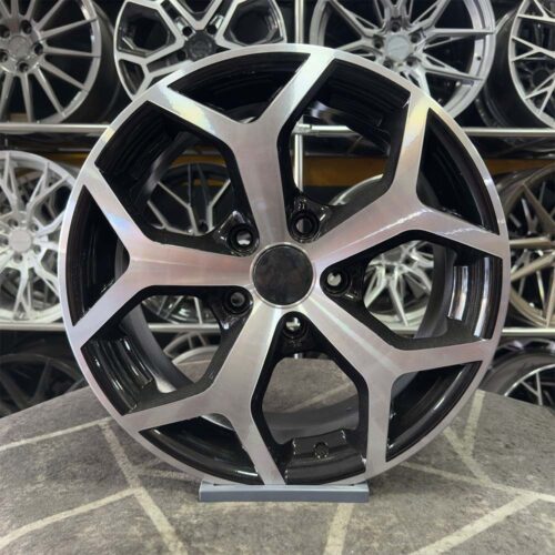 16 inç 5x112 Golf Caddy Jetta Siyah Elmas Kesim Jant Modeli (4 Adet)