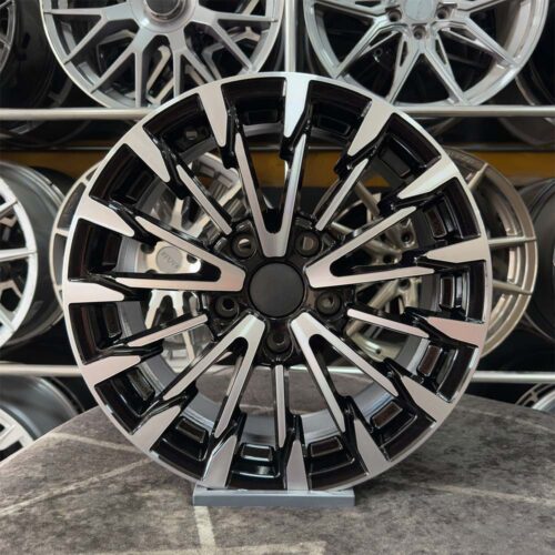 16 inç 5x112 Likapa Golf Jetta Caddy Uyumlu Siyah Elmas Kesim Jant Modeli (4 Adet)