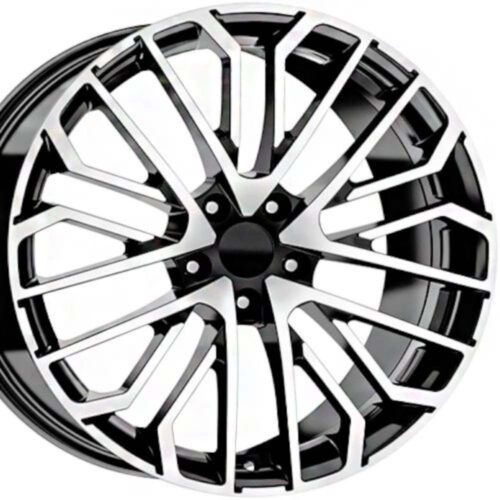 18 inç 5x112 A3 A4 Octavia Golf Jetta Caddy Passat Uyumlu Siyah Elmas Kesim Jant Modeli (4 Adet)