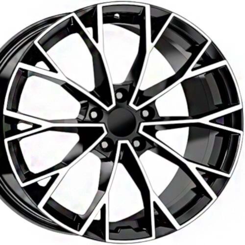 18 inç 5x112 A3 A4 Octavia Golf Passat Jetta Caddy Uyumlu Siyah Elmas Kesim Jant Modeli (4 Adet)