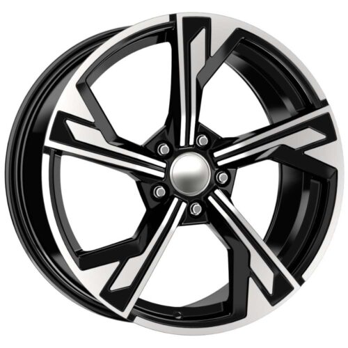 18 inç 5x112 A3 A4 Octavia Golf Jetta Passat Caddy Uyumlu Siyah Elmas Kesim Jant Modeli (4 Adet)